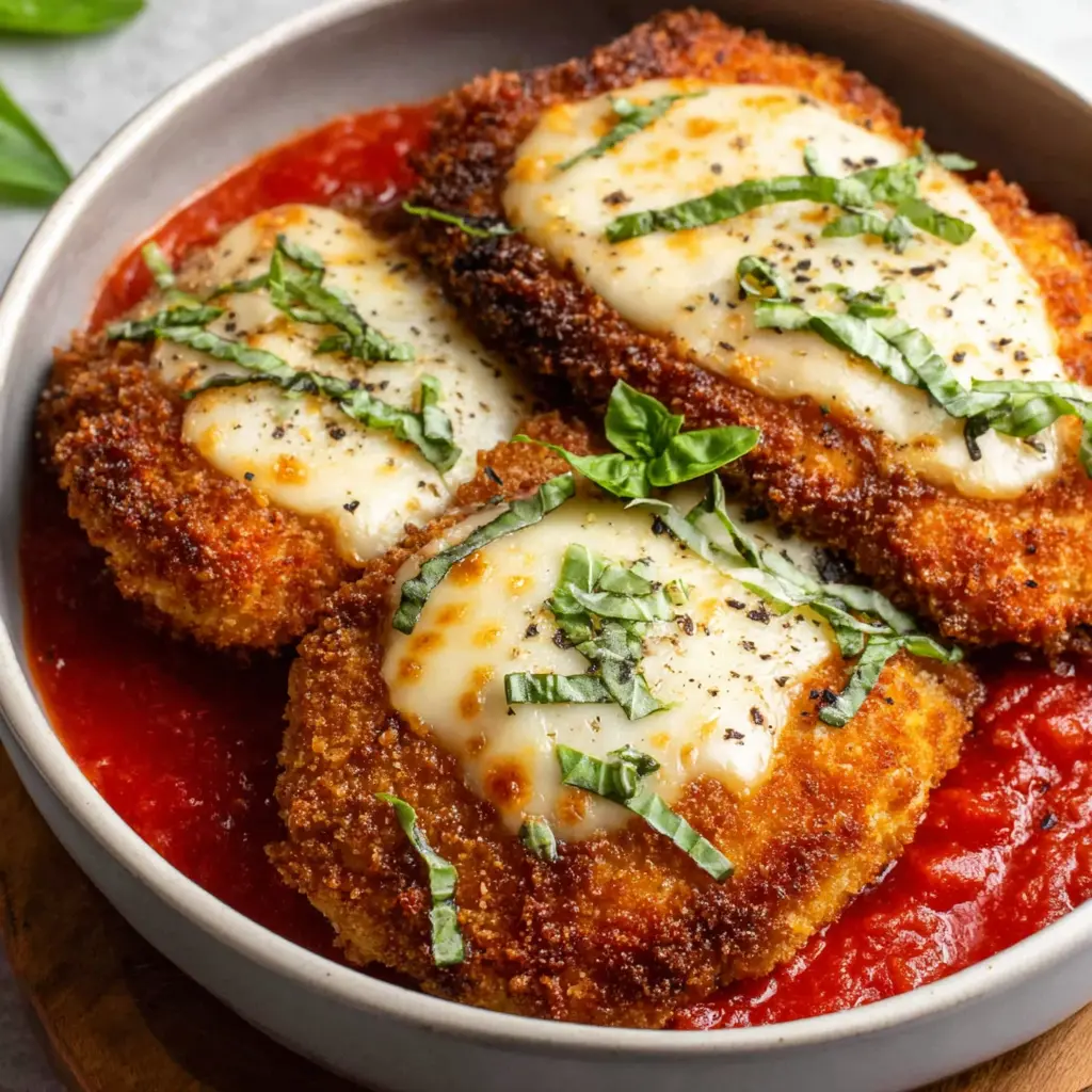crispy chicken parmesan bowl - final presentation