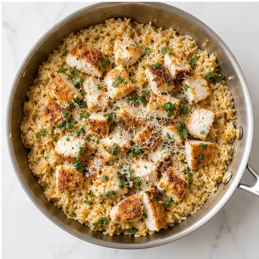 Step 4: Assembling the bowl with chicken, rice, and garlic butter sauce