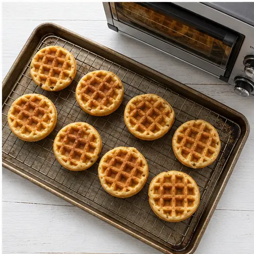 Step 4: Toasting mini waffles until crisp