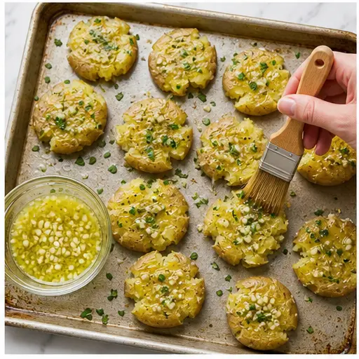 Step 3: Brushing with garlic butter mixture