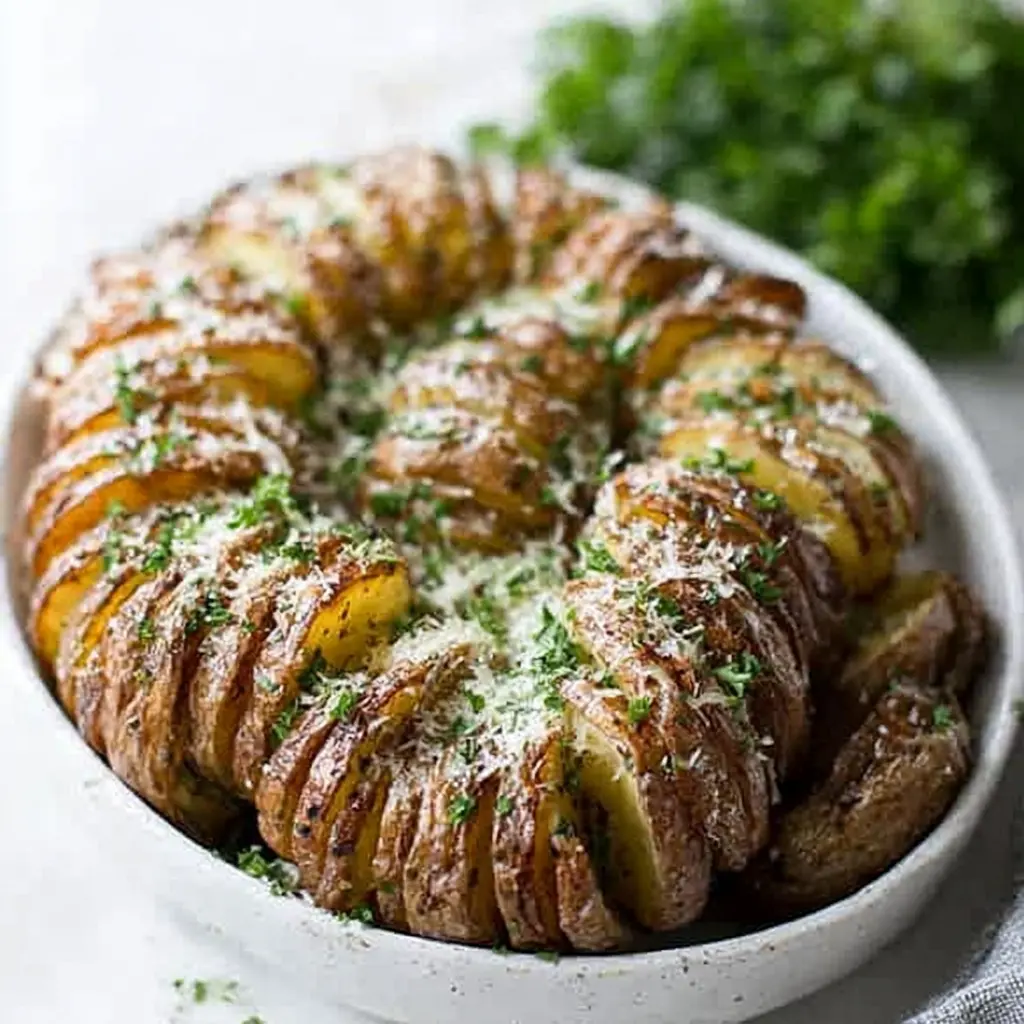 garlic parmesan pull apart potatoes - final presentation