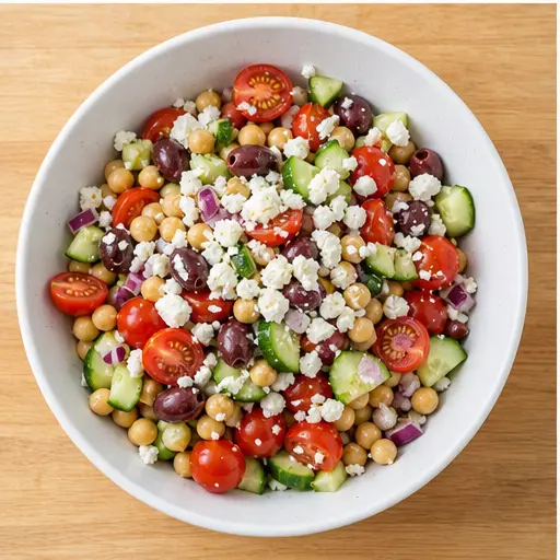 Step 3: Combining salad ingredients in a large bowl