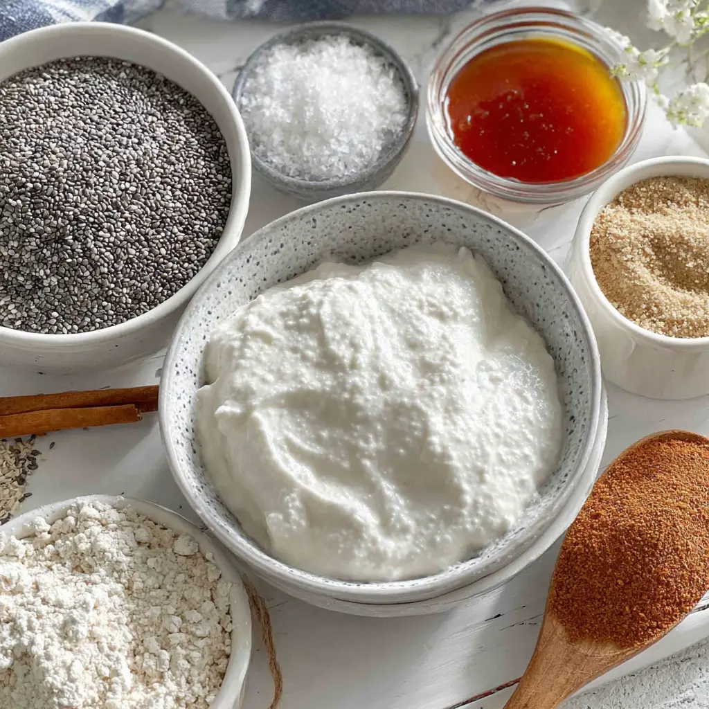 greek yogurt chia pudding bowl - main ingredients