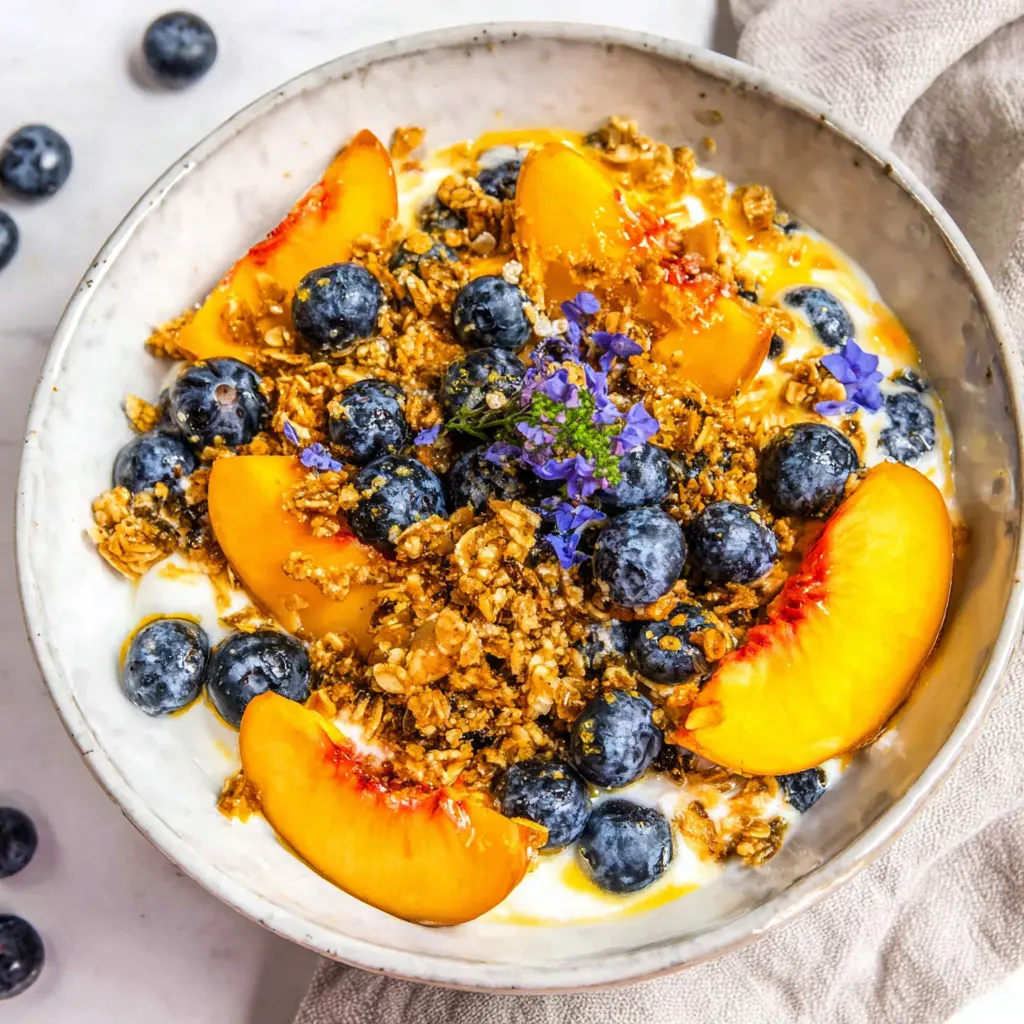 greek yogurt peach bowl - final presentation