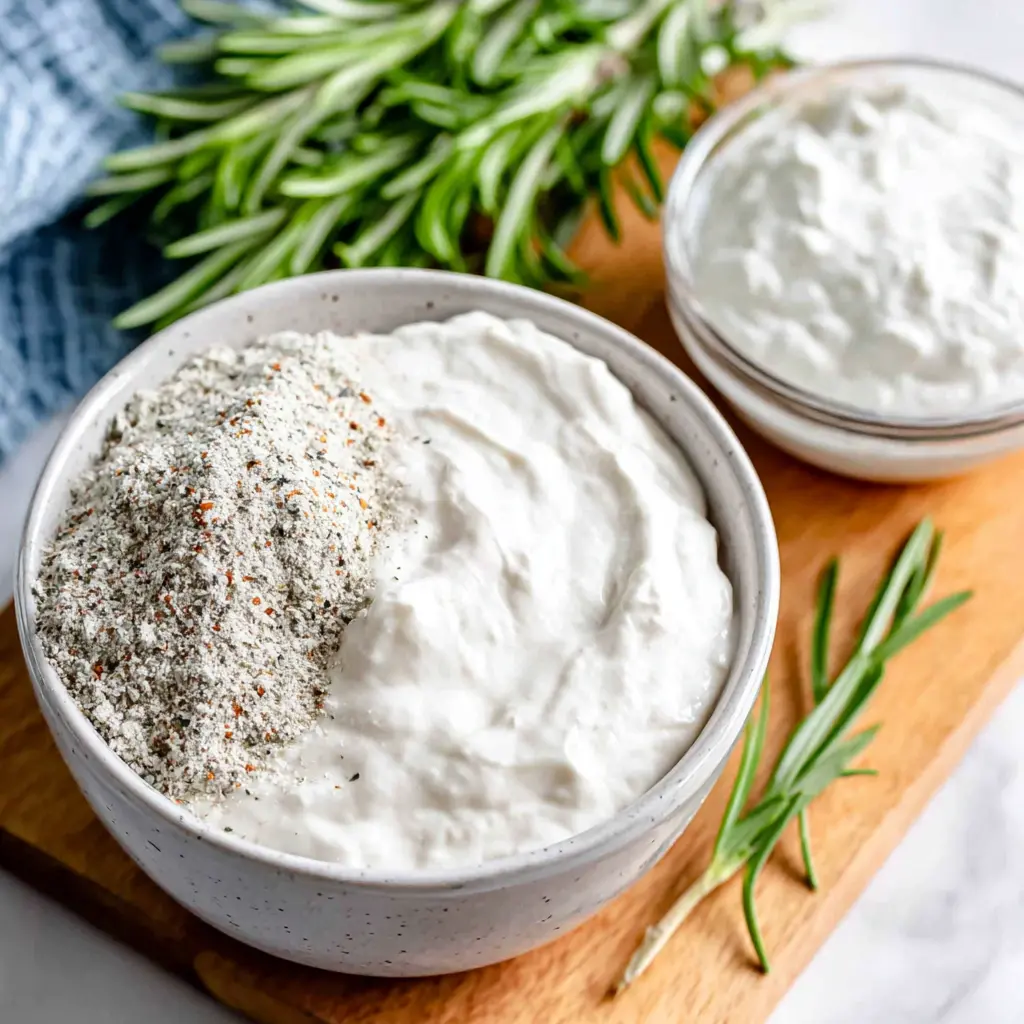 greek yogurt ranch dip bowl - main ingredients