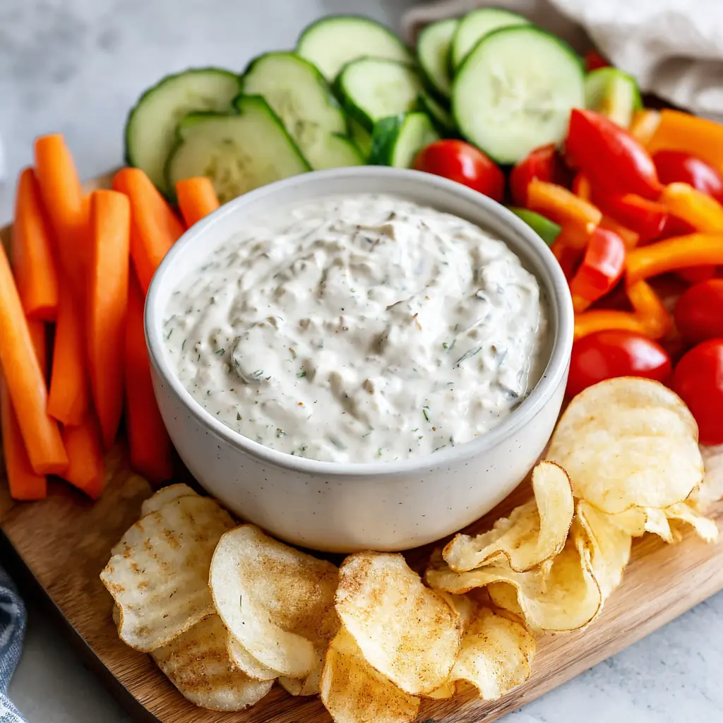 greek yogurt ranch dip bowl - final presentation