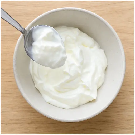 Step 1: Measuring Greek yogurt into bowl