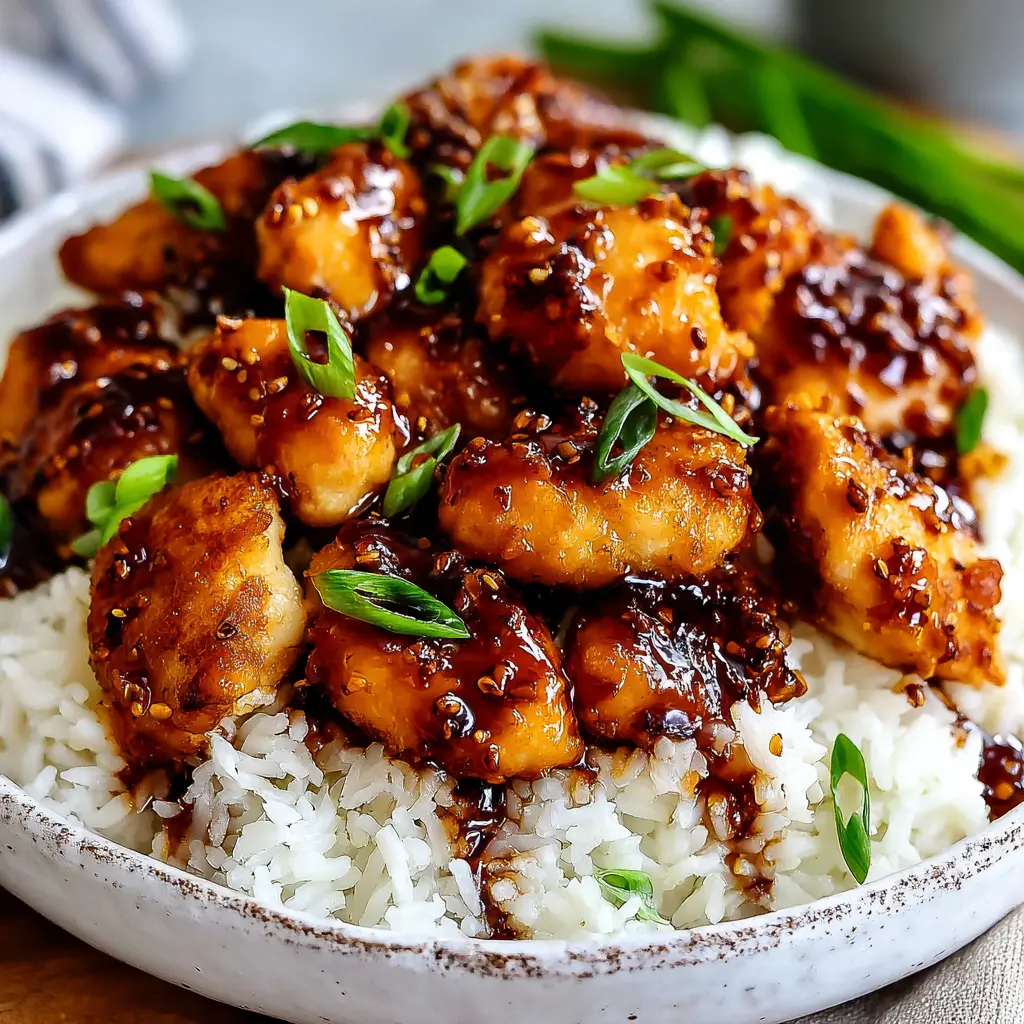 honey garlic chicken rice skillet - final presentation
