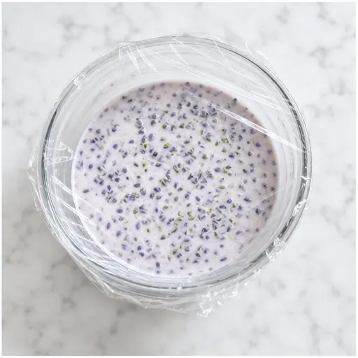 Step 2: Steeping lavender in heavy cream