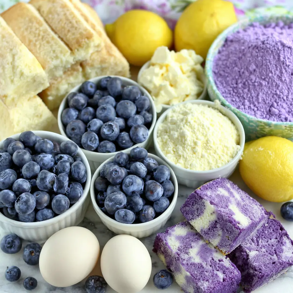 lemon berry cheesecake cake - main ingredients