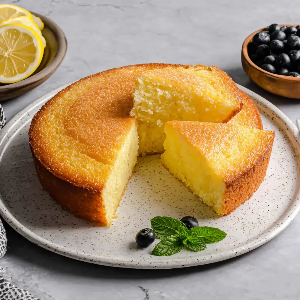 lemon olive oil cake - final presentation