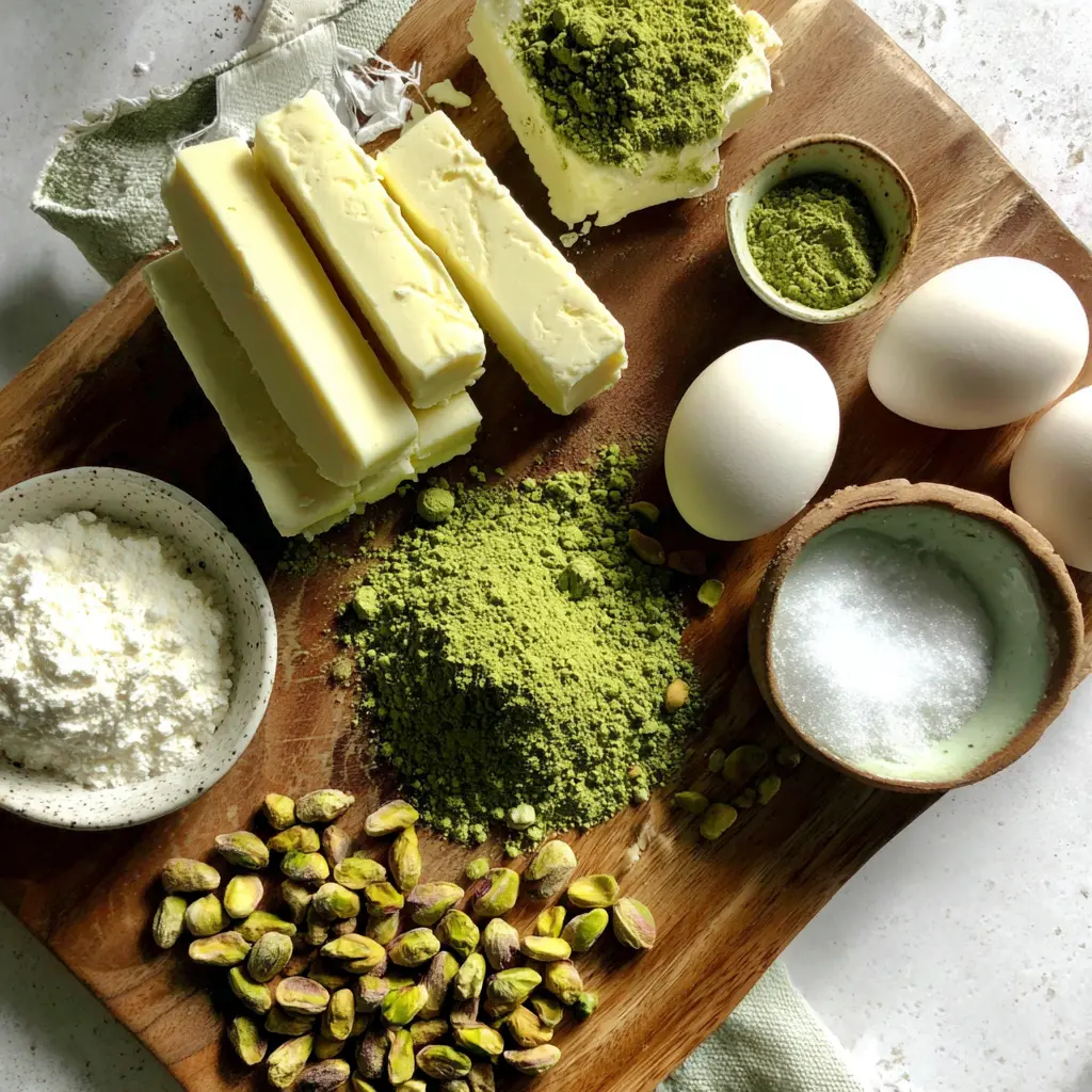 matcha white chocolate cake - main ingredients