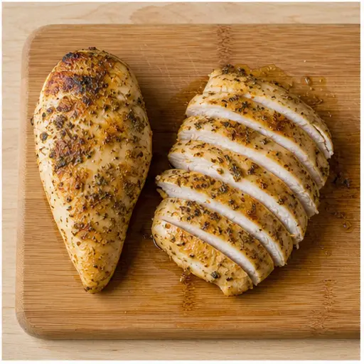 Step 4: Cook and slice the chicken fillets