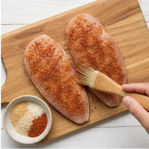 Step 2: Season and grill the chicken fillets