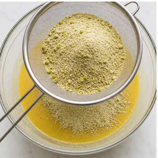 Sift dry ingredients over wet mixture