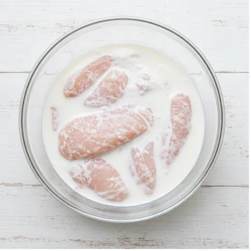 Step 1: Marinating chicken in buttermilk