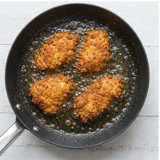 Step 3: Frying chicken until golden and crispy