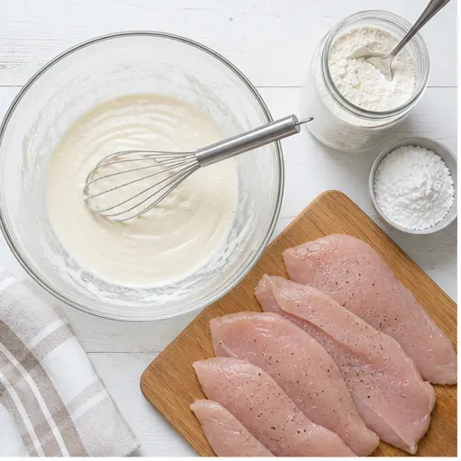 Step 1: Whisking cold sparkling batter