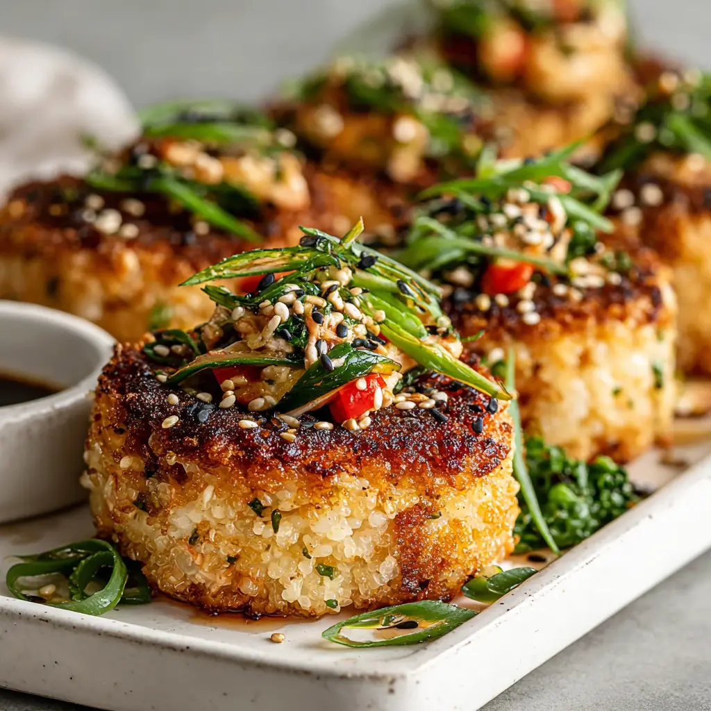 spicy tuna rice cakes - final presentation