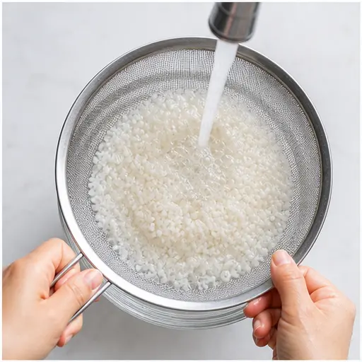 Step 1: Rinsing sushi rice