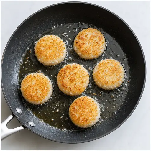 Step 3: Frying rice patties