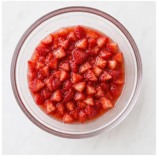 Step 3: Macerating strawberries for icing