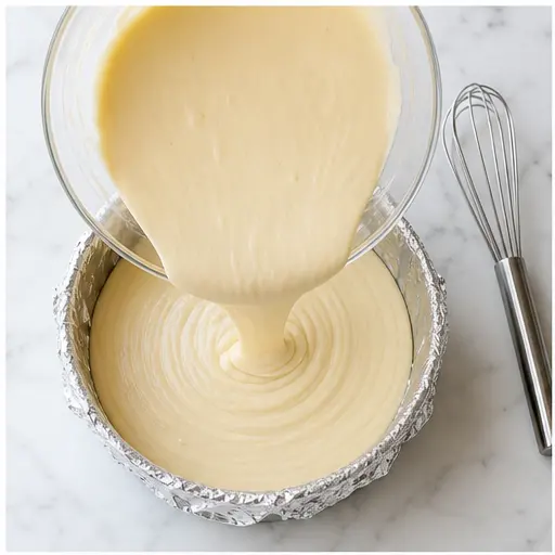 Step 1: Mixing the cream cheese batter for the cheesecake layer