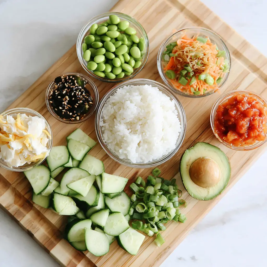 sushi bake cups - main ingredients