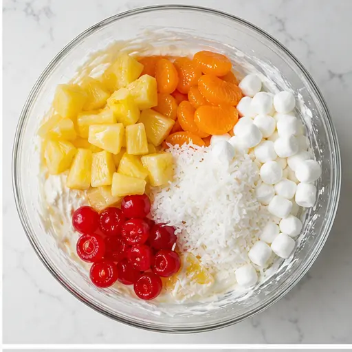 Step 2: Add drained fruit and mix-ins