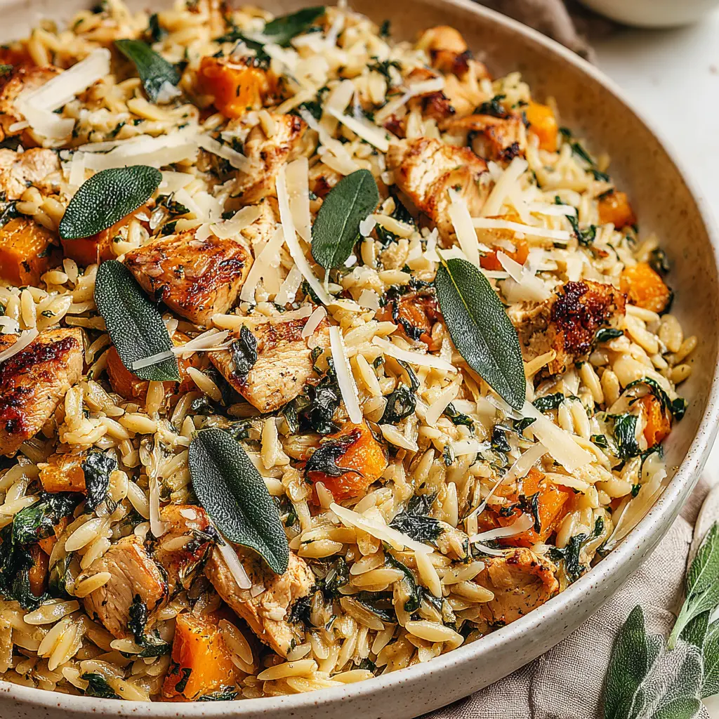 chicken butternut squash orzo - final presentation