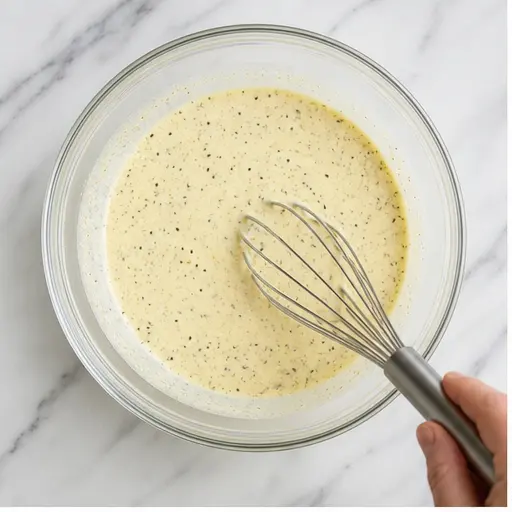 Step 1: Whisking the cream mixture