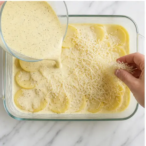 Step 3: Pouring and topping
