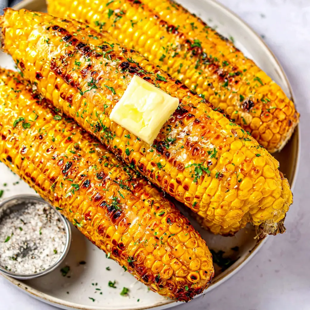 grilled corn on the cob - final presentation
