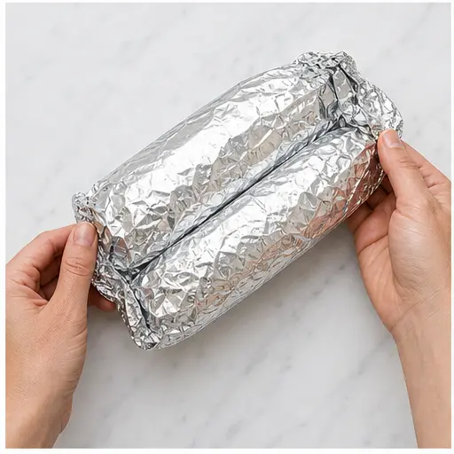 Step 3: Wrapping in foil packets