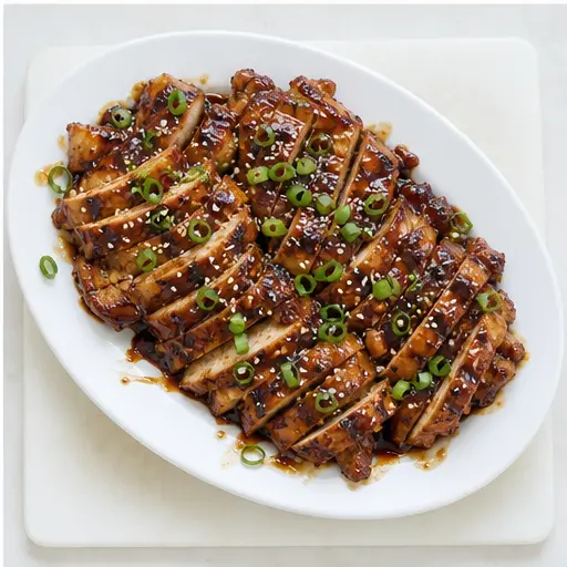 Step 4: Plating finished glazed chicken