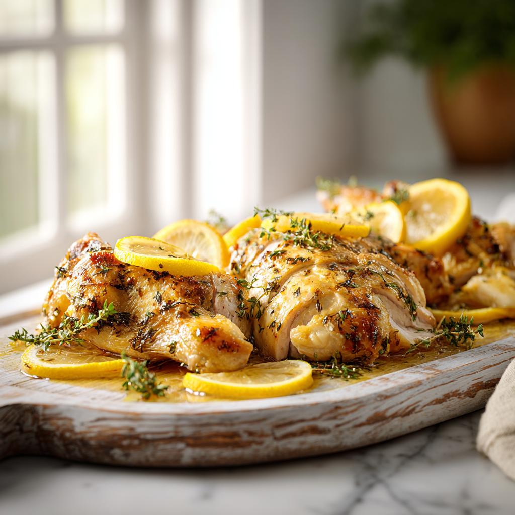ina garten lemony chicken dinner - final presentation