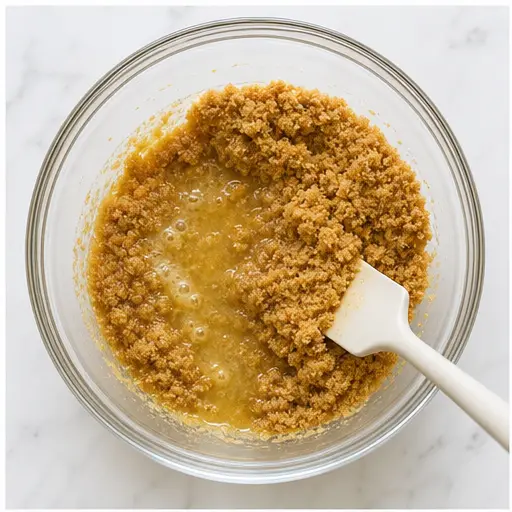 Step 1: Mixing graham cracker crust ingredients