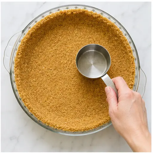 Step 2: Pressing crust into pie plate
