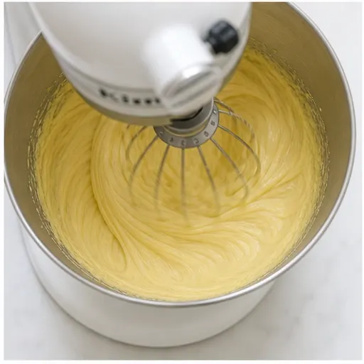 Step 3: Beating egg yolks until thick and pale