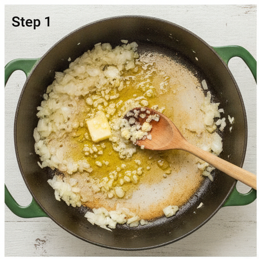 loaded creamy mushroom soup - step 1