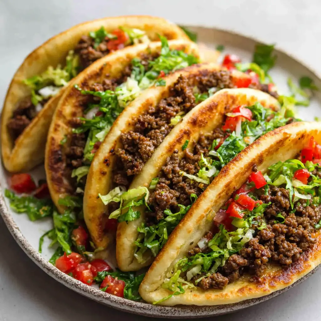mediterranean ground beef pita pockets - final presentation