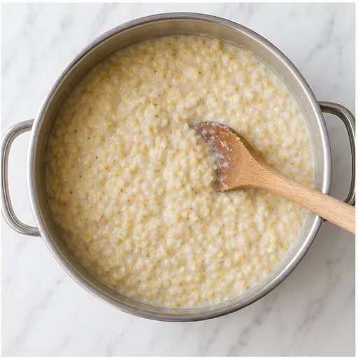 Step 2: Grains cooked and creamy