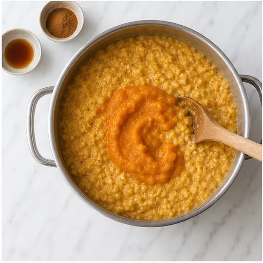 Step 3: Mixing in pumpkin and spices