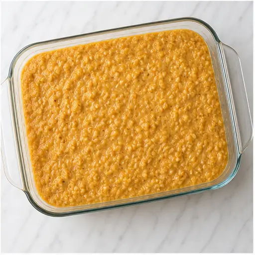 Step 4: Pouring into baking dish