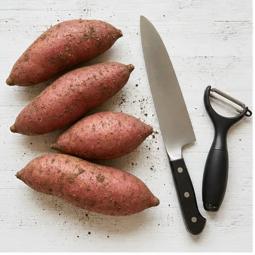 Step 1: Wash and peel the sweet potatoes