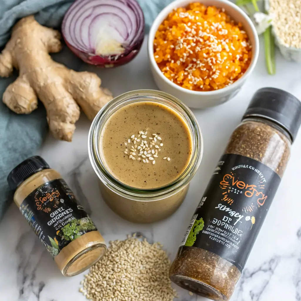 sesame ginger dressing - main ingredients