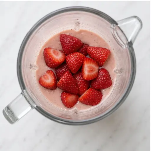Step 3: Adding fresh strawberries for that bright fruit flavor