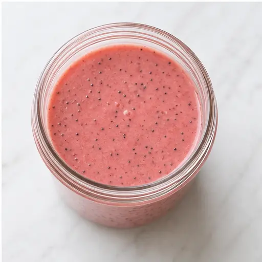Step 4: The finished Strawberry Vinaigrette with poppy seeds