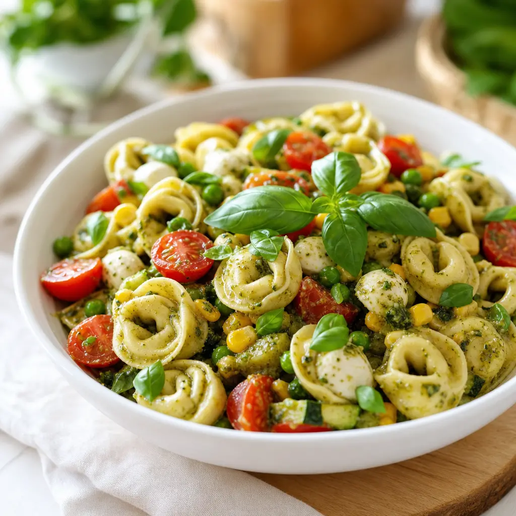 summer pesto tortellini skillet - final presentation