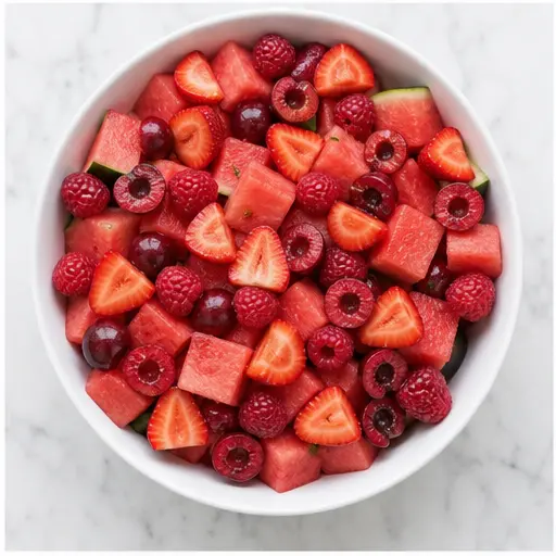 Step 3: Adding fresh berries and cherries